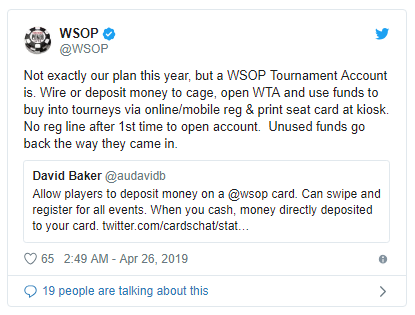 扑克玩家分享个人对WSOP的调整建议