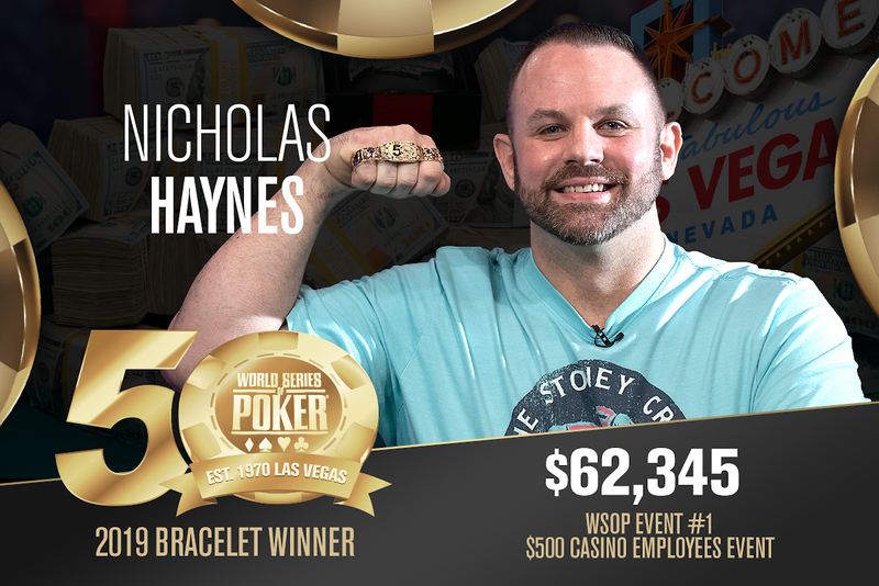 阿瑞尔荷官Nicholas Haynes斩获WSOP $500娱乐城员工赛冠军