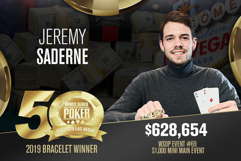 法国牌手Jeremy Saderne拿下2019 WSOP mini主赛冠军，奖金$628,654