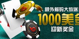 博狗Bodog德州扑克$1000 扑克迎新奖金